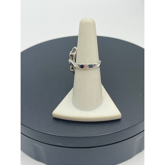 SU Vintage Sterling Silver Black OnyxCameo Ornate Filigree Setting Ring Sz 7.25 - Picture 8 of 8